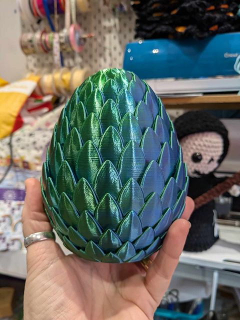 Flexi 3d Printed Crystal Dragon, Dragon Egg, Dragon and Egg combo